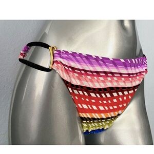 Trina Turk Nwt Side String Loop Prismatic Hipster Swim Bikini Bottom